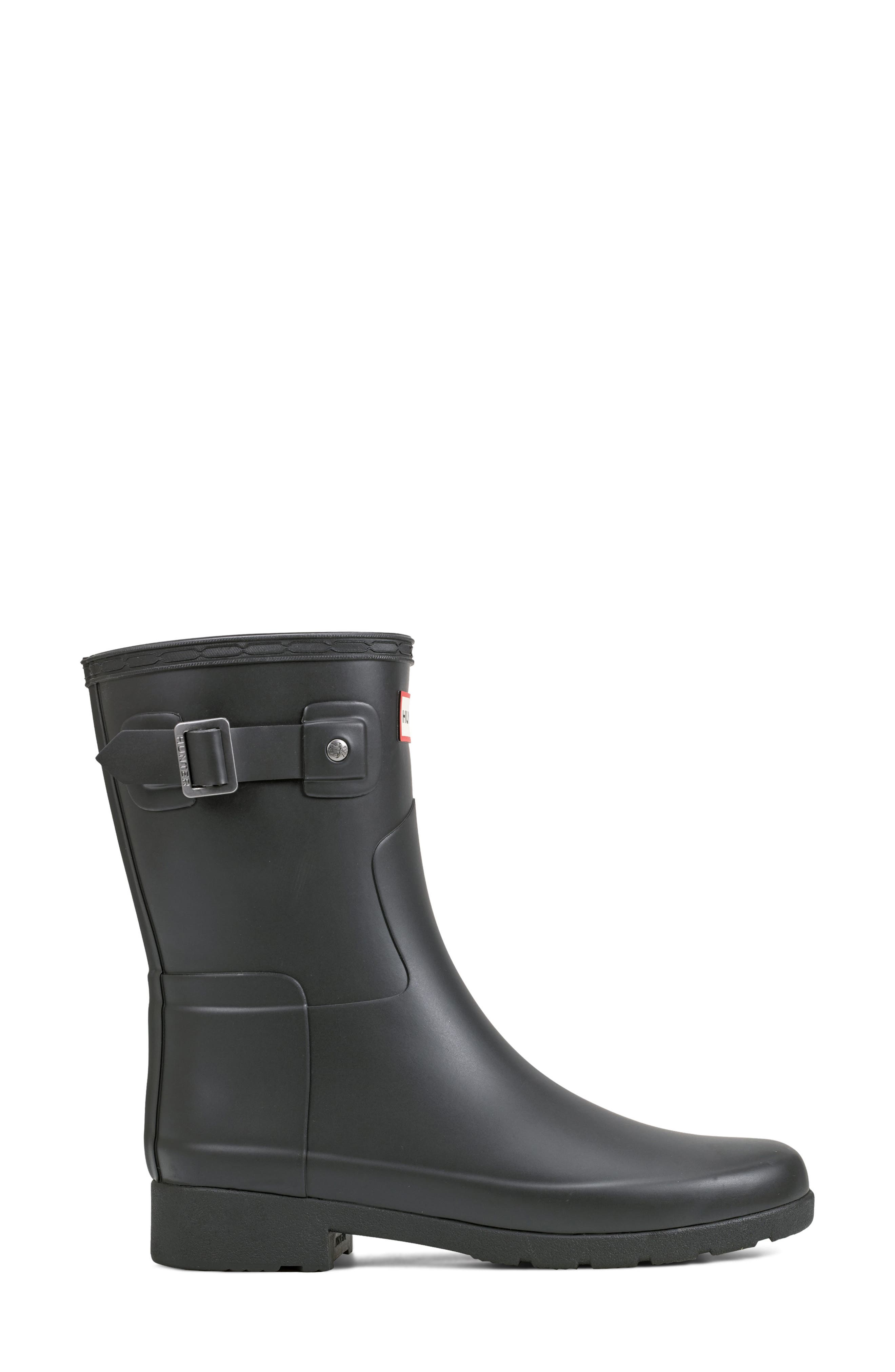 Hunter Original Refined Short Rain Boot, Alternate, color, Black