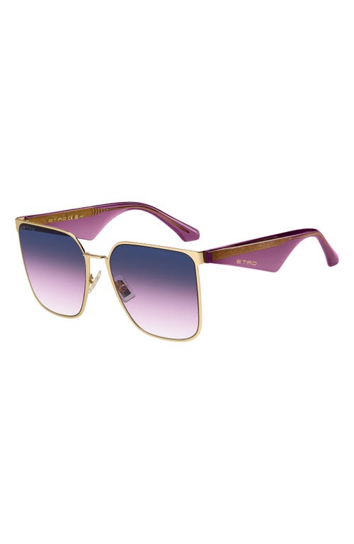 Etro 58mm Gradient Square Sunglasses In Gold