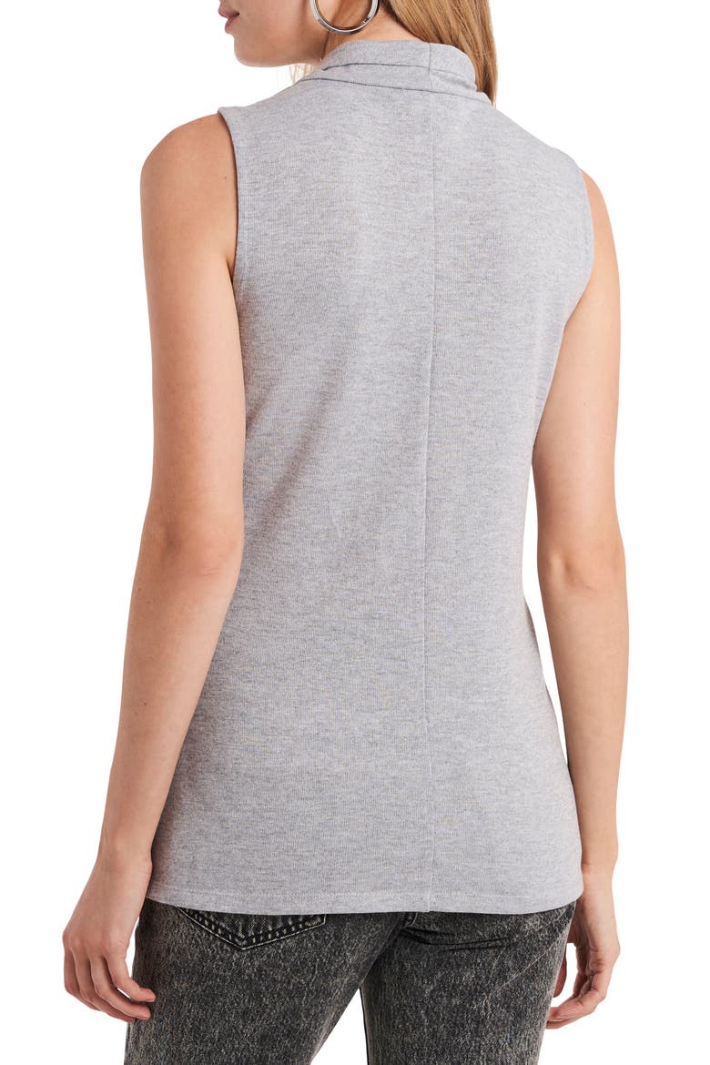 Wrap Front Sleeveless Top, Alternate, color, SILVER HEATHER