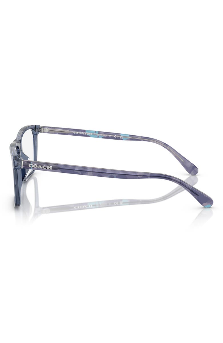 COACH 58mm Rectangle Optical Glasses, Alternate, color, Transparent Blue / Demo Lens