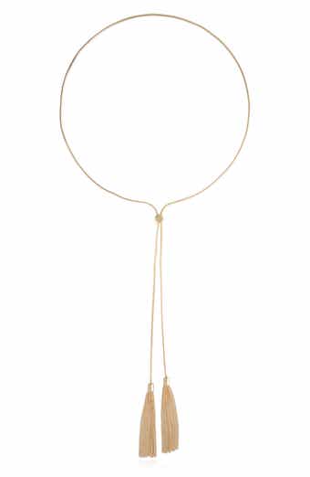 Double Chain Tassel Bolo Necklace