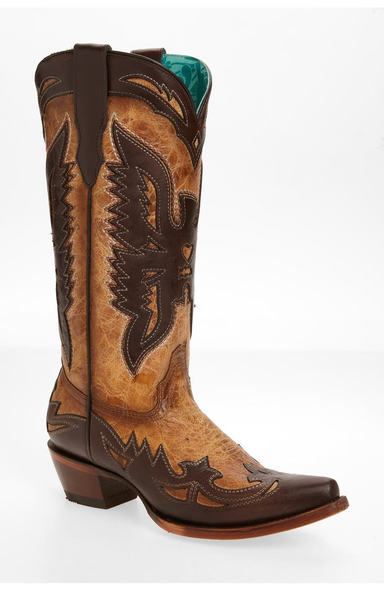 CORRAL Eagle Overlay Western Boot, Main, color,
