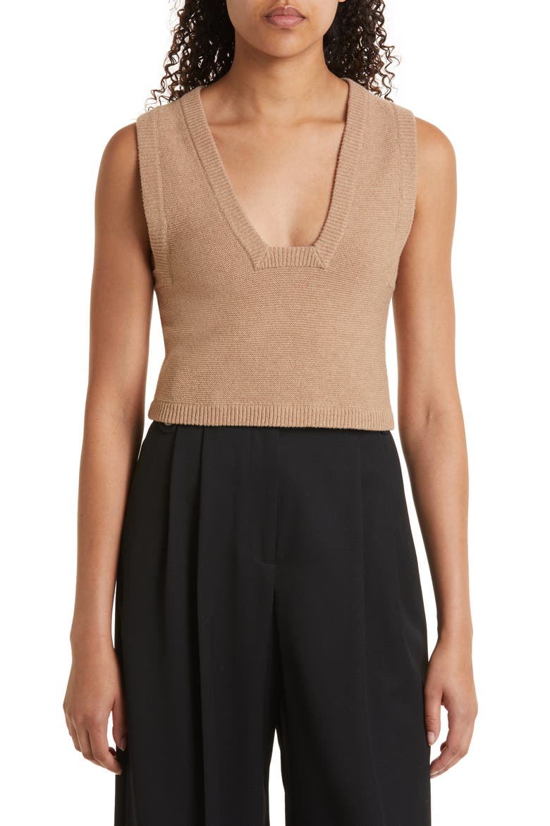 Wione Wool Sweater Vest, Main, color, TAN
