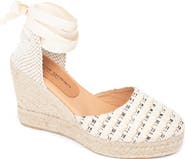 patricia green Lillian Raffia Ankle Wrap Platform Espadrille Sandal