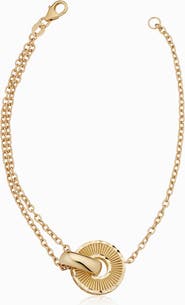 Oradina 14K Yellow Gold Icon Bracelet