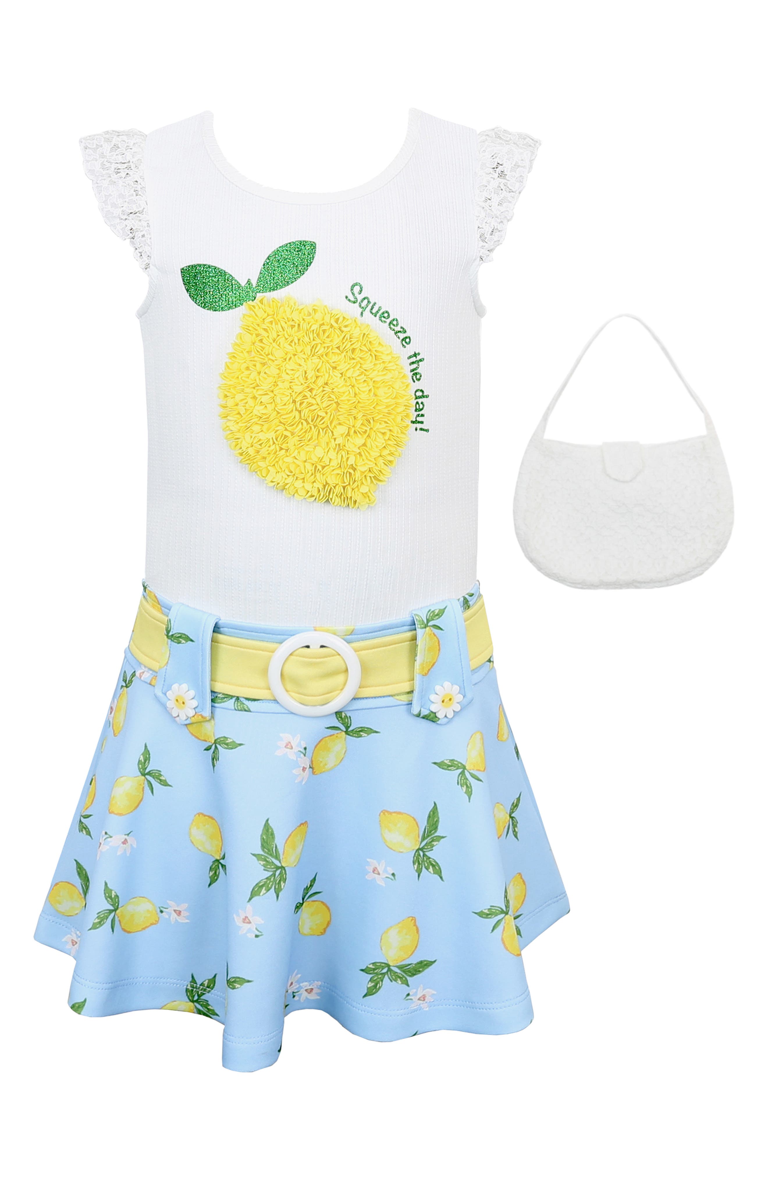 Zunie Kids' Lemon Dress & Handbag Set