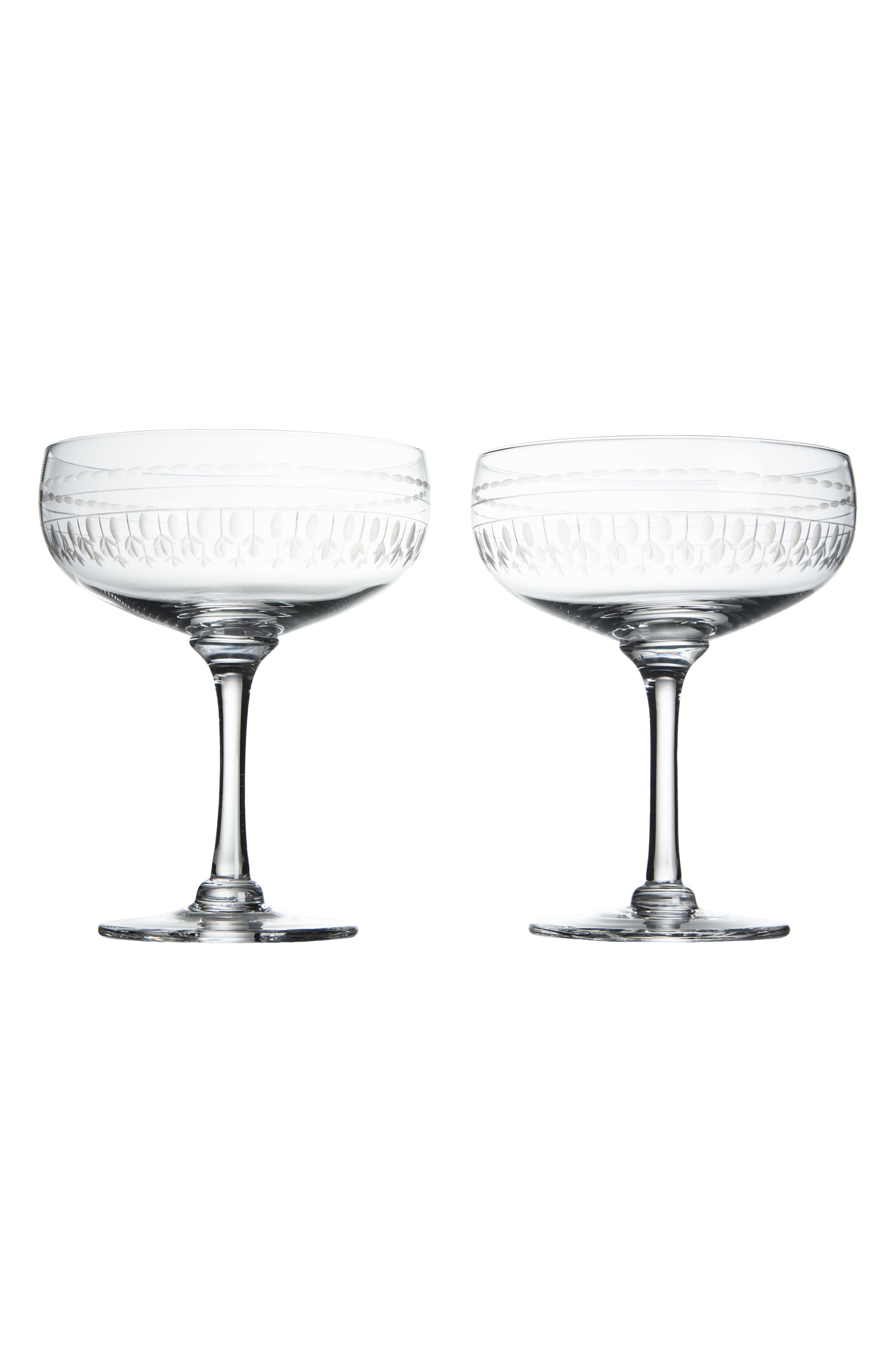 The Vintage List Set of 2 Crystal Cocktail Glasses