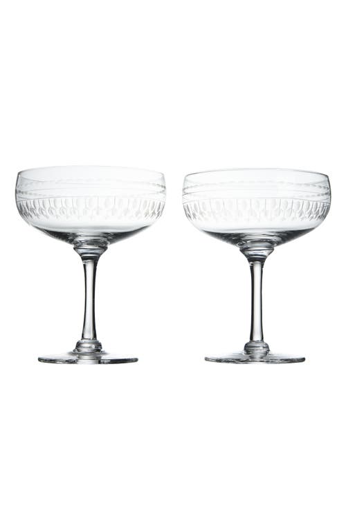 The Vintage List Set Of 2 Crystal Cocktail Glasses In Transparent