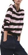 MANGO Stripe Crewneck Sweater