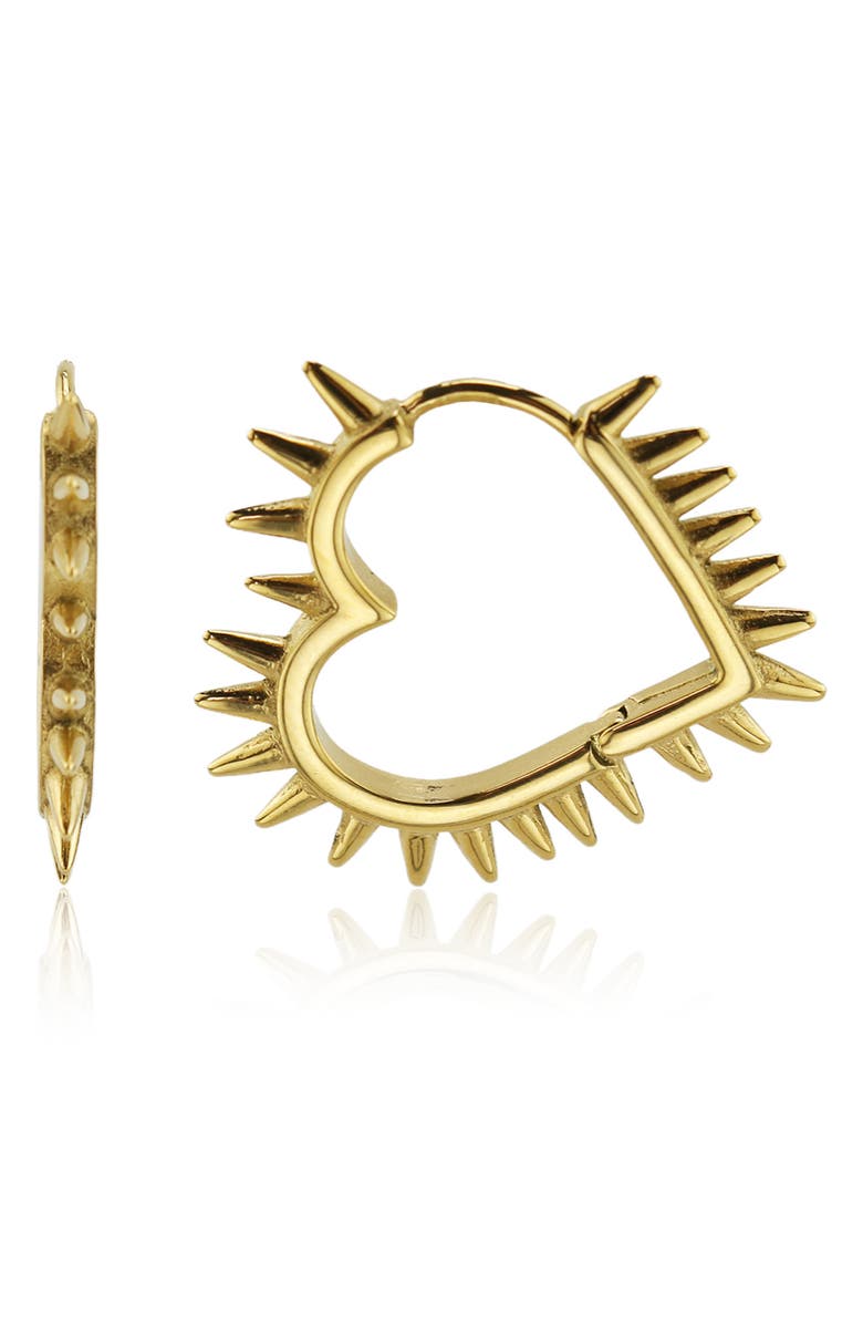 REBL Heart Of Thorn Hoop Earrings, Main, color, Gold
