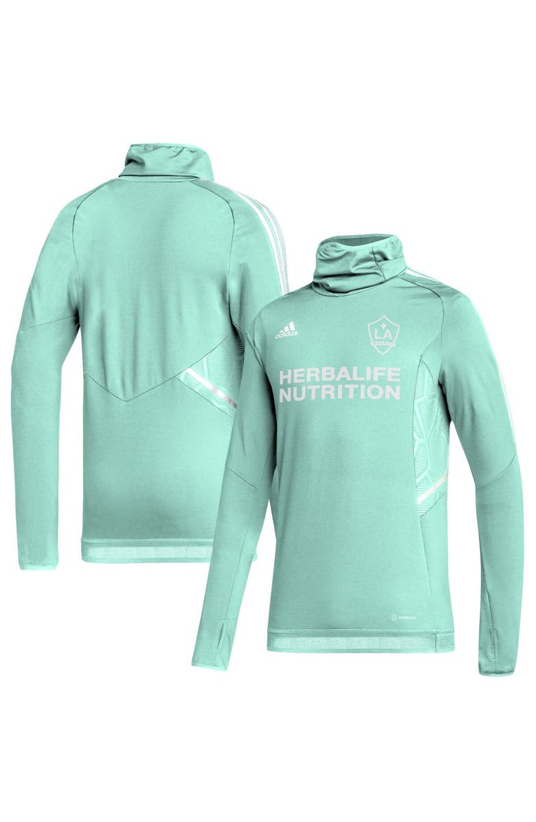 adidas Men's adidas Mint LA Galaxy COLD.RDY Raglan Warmup Pullover Jacket, Main, color, Mint
