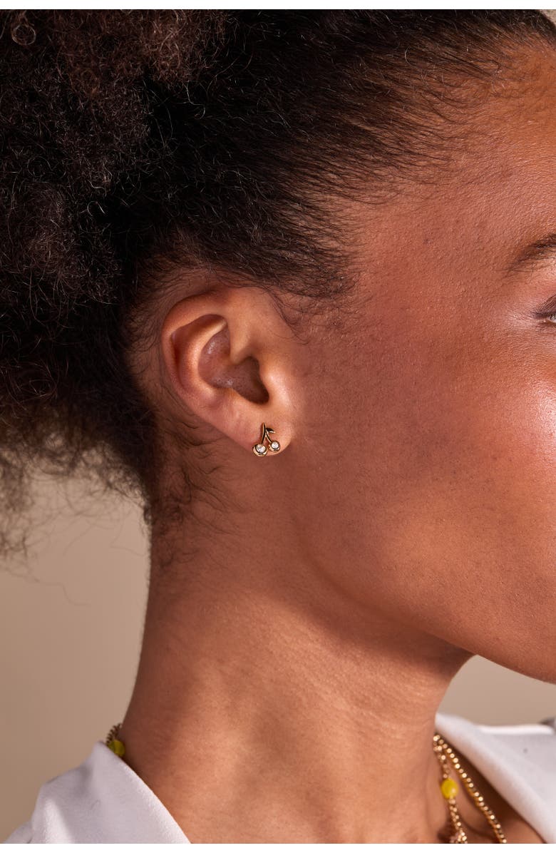 Alex and Ani Summer Fruits Cherry Stud, Alternate, color, Gold