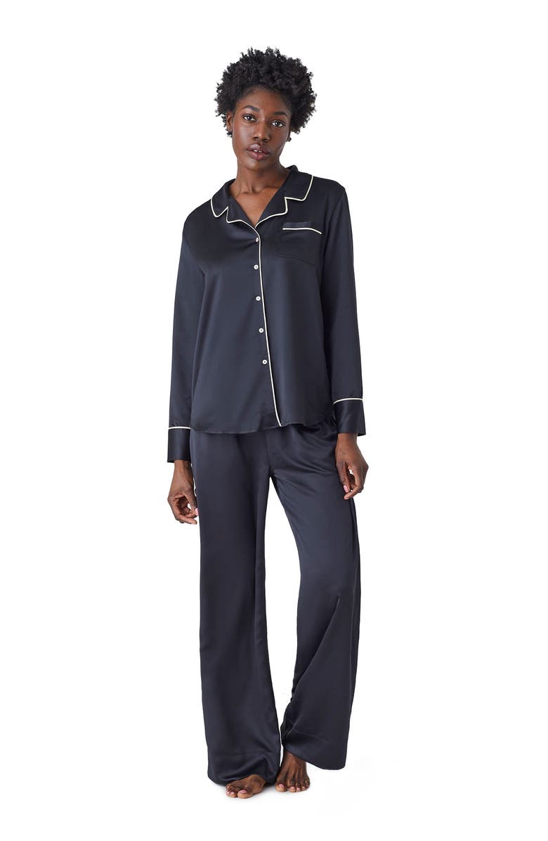 CUUP The Pajama Set Recycled Satin, Main, color, Black