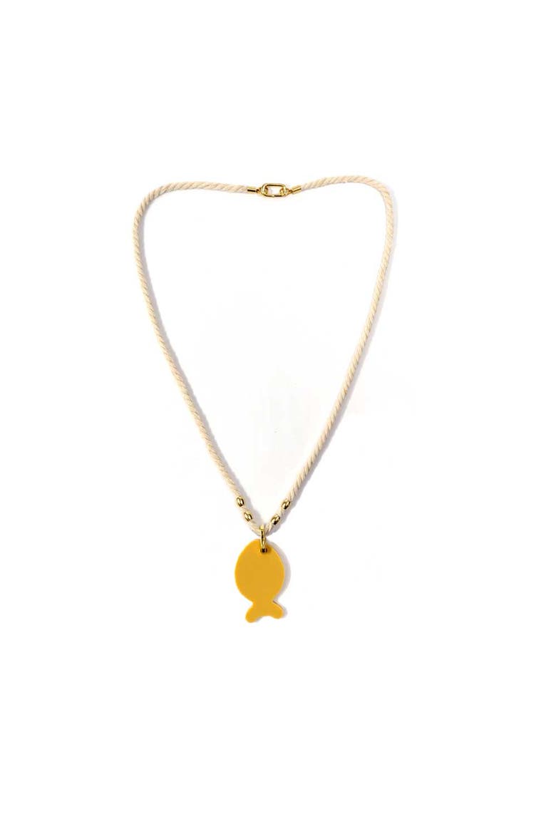 Rope Fish Necklace, Main, color, Ivory