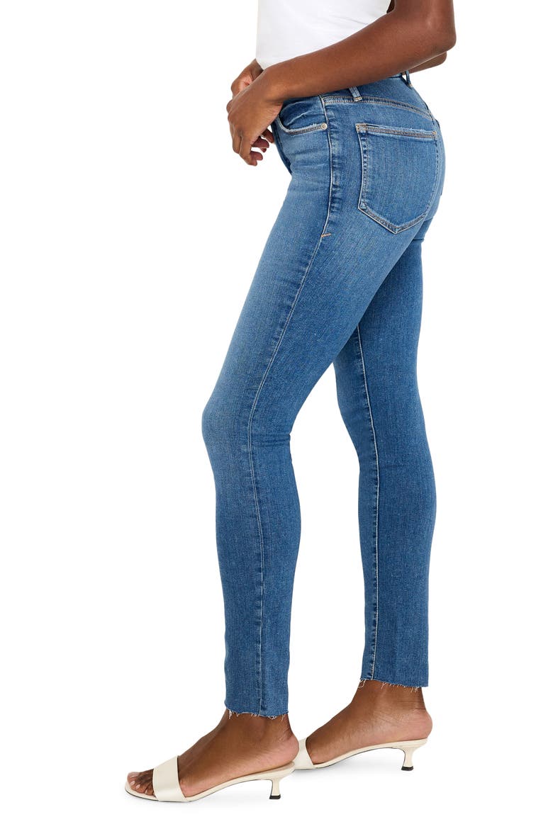 Good Legs Raw Hem Skinny Jeans, Alternate, color, INDIGO402