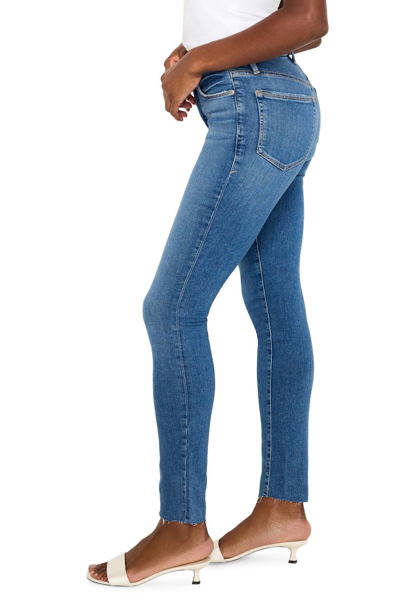Good American Good Legs Raw Hem Skinny Jeans, Alternate, color,
