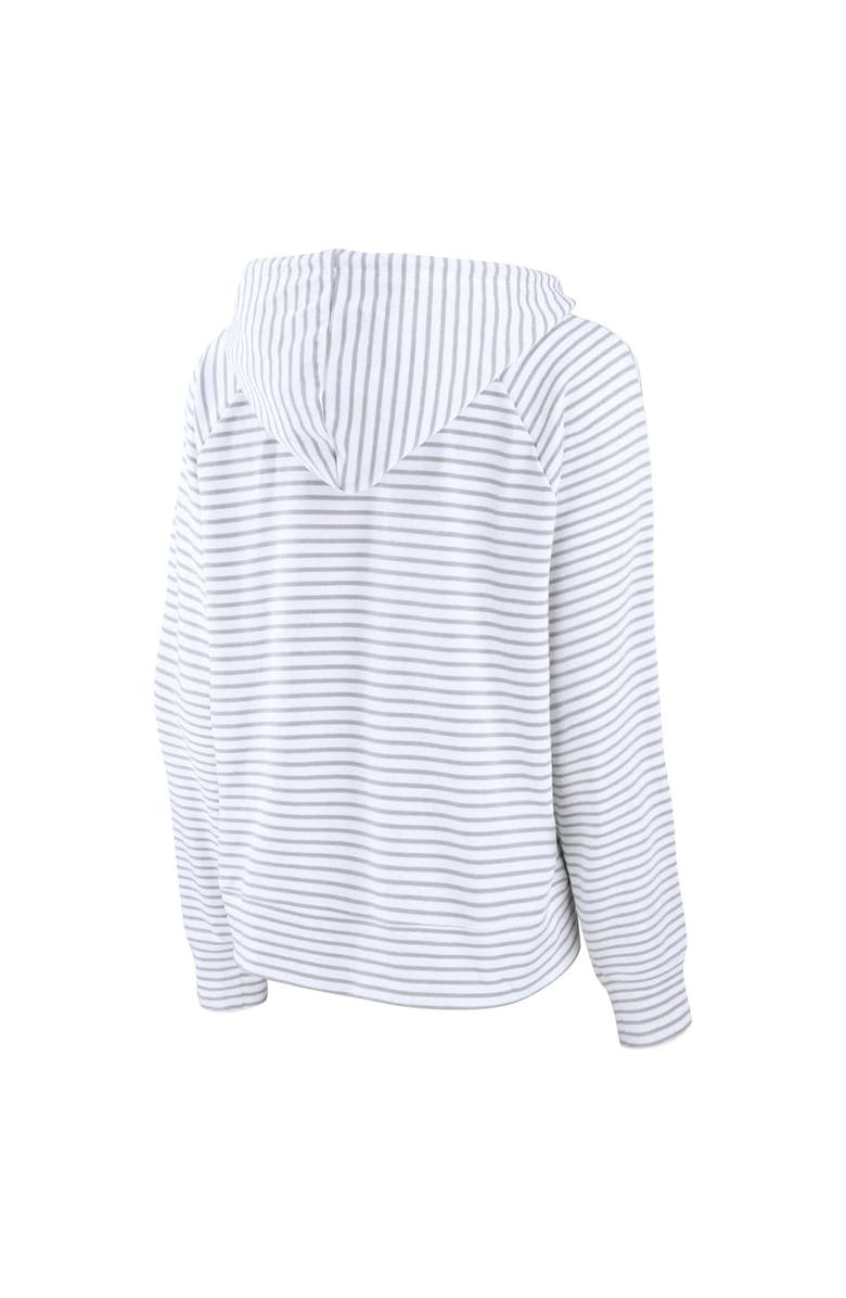 FANATICS Women's Fanatics Branded  White Oregon Ducks Striped Notch Neck Pullover Hoodie, Alternate, color, 