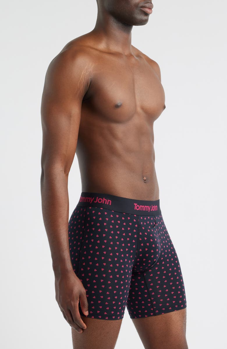 Tommy John Second Skin 4-Inch Boxer Briefs, Alternate, color, Black Charming Hearts