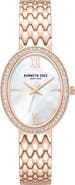 Kenneth Cole New York Oval Mother-of-Pearl & Crystal Bracelet Watch, 25mm x 38mm