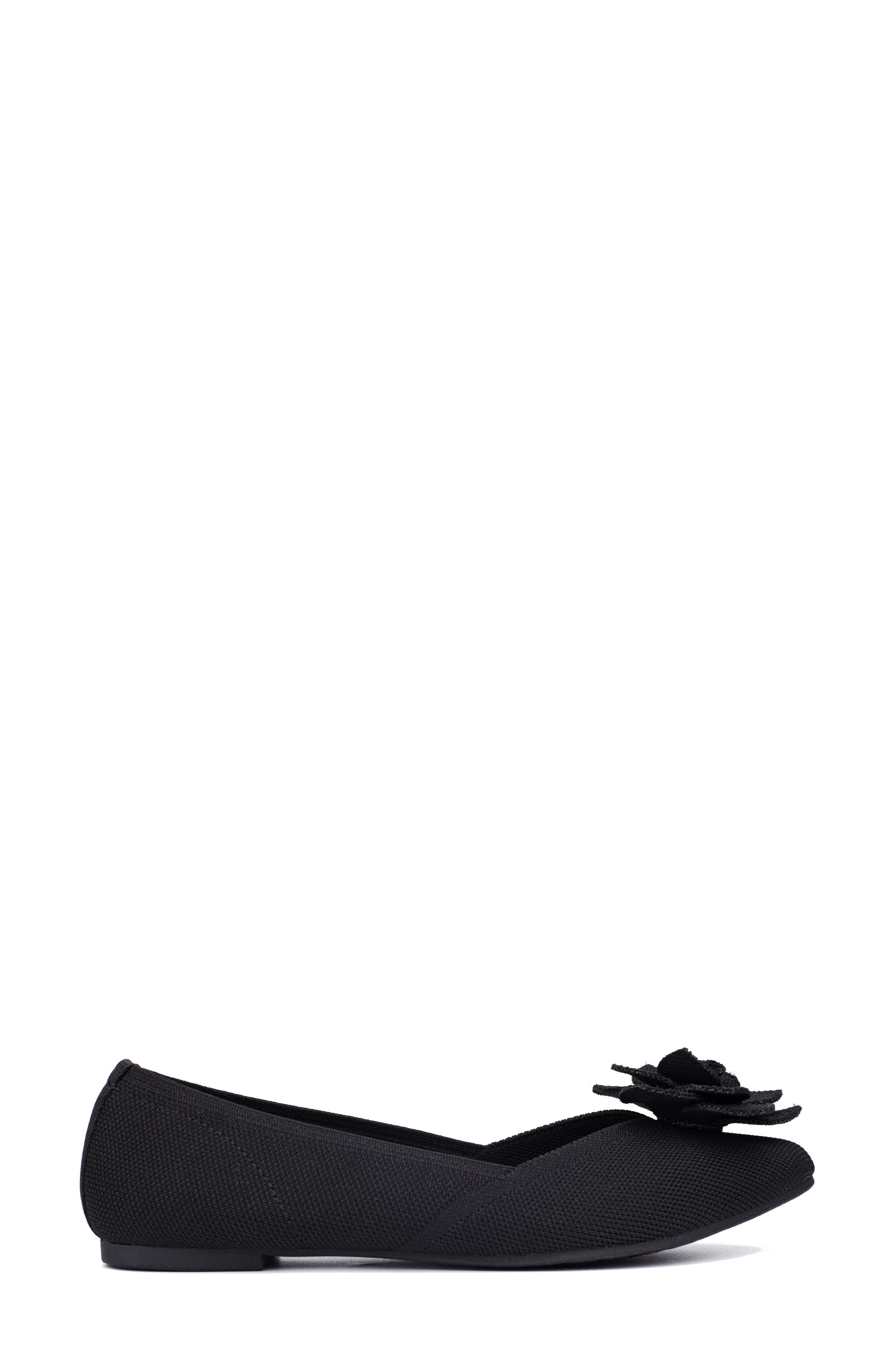 Me Too Alaya Floral Appliqué Mesh Flat, Alternate, color, Black
