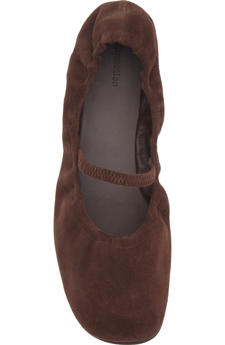 Reformation Buffy Mary Jane Ballet Flat, Alternate, color, Espresso Suede