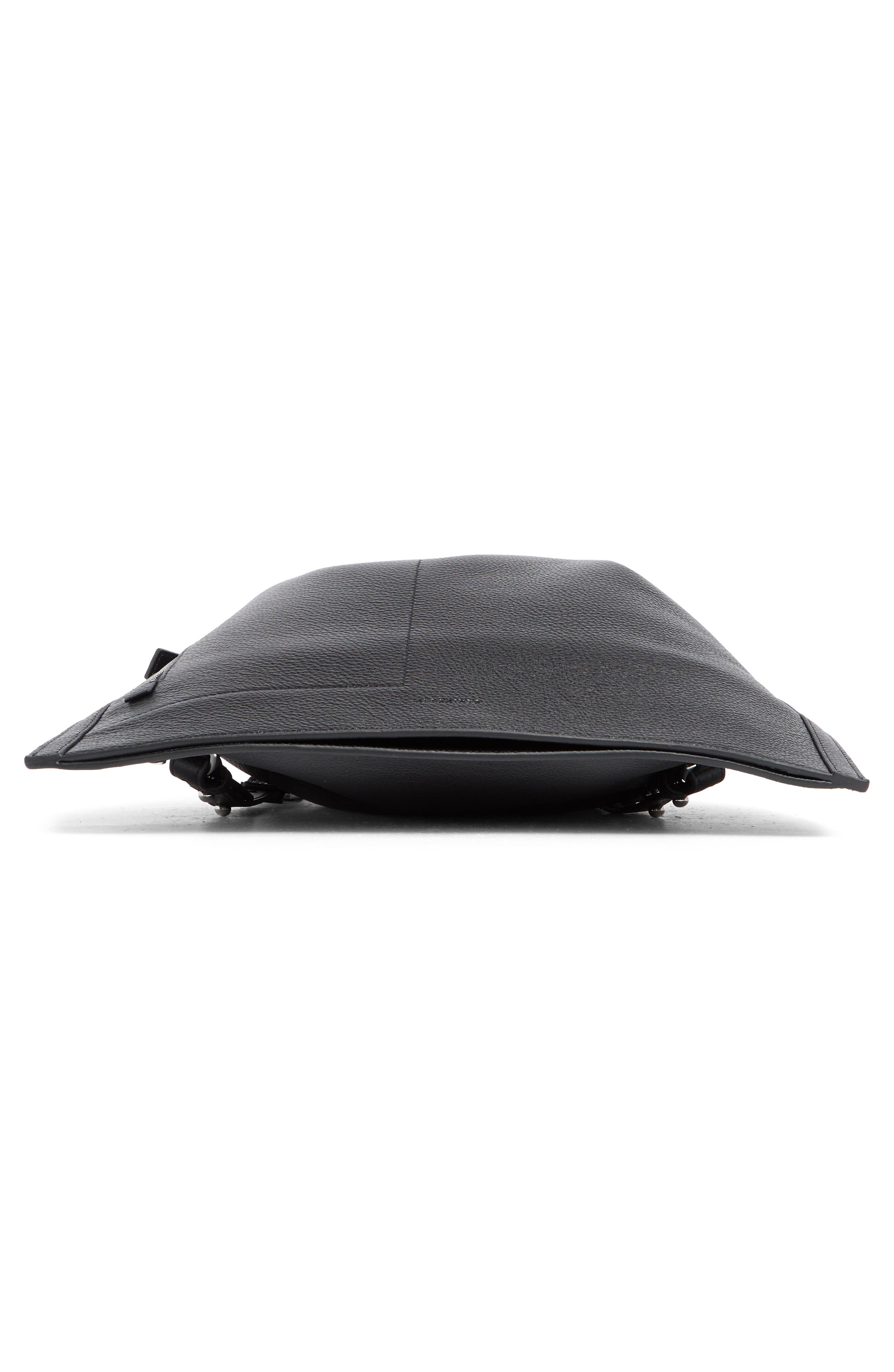 AllSaints Alpha Convertible Leather Backpack, Alternate, color, Black