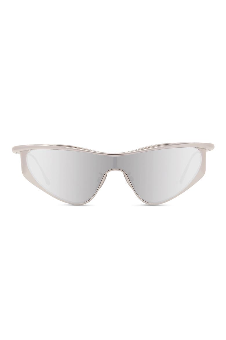 125mm Mask Sunglasses, Main, color, SHINY PALLADIUM / SMOKE MIRROR