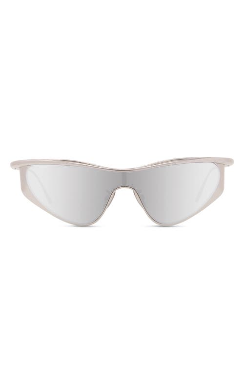 Loewe 125mm Mask Sunglasses In Shiny Palladium/smoke Mirror