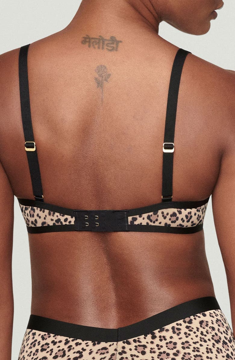 CUUP The Plunge Underwire Mesh Bra, Alternate, color, Leopard Beige