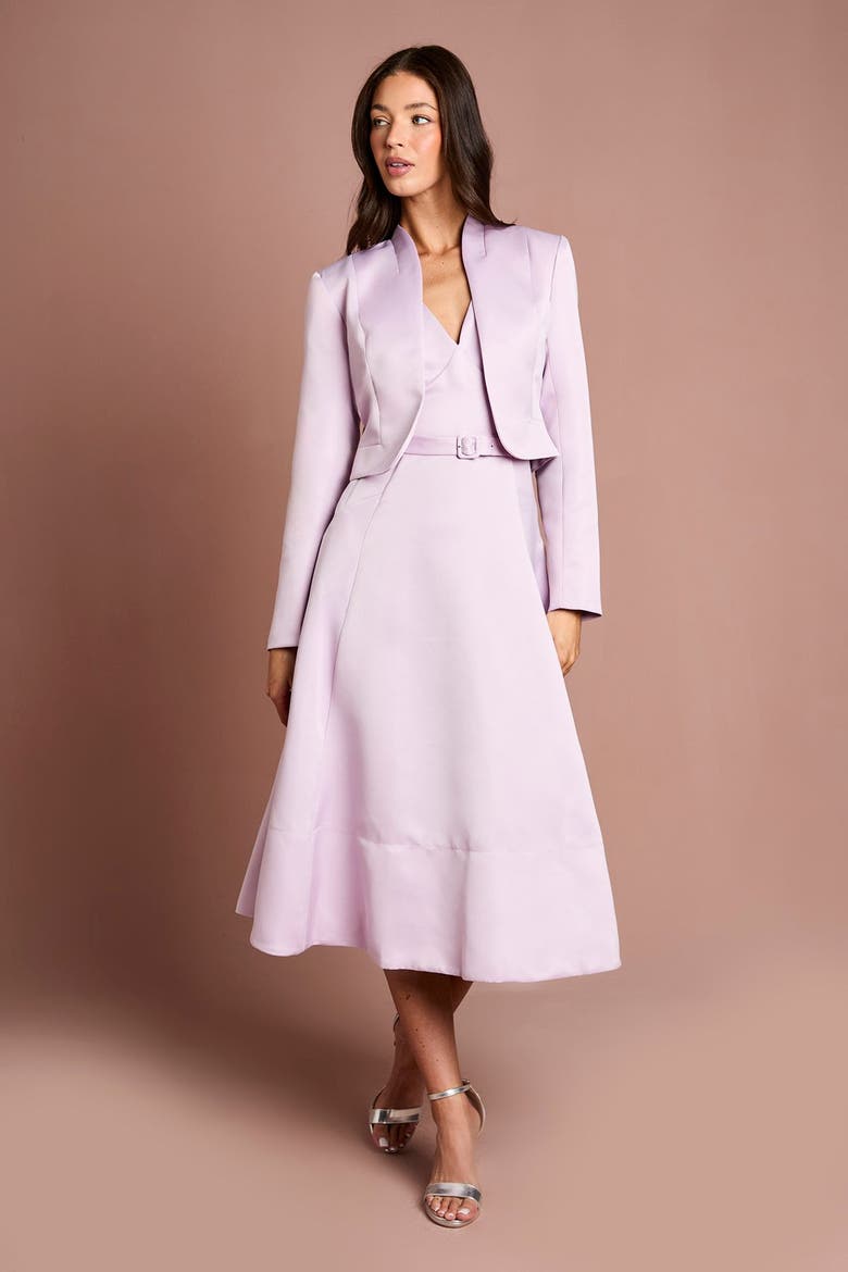 Satin Crop Jacket, Alternate, color, Lilac