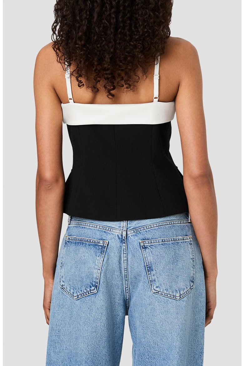 Azra Foldover Camisole, Alternate, color, BLACK/ PORCELAIN CREAM