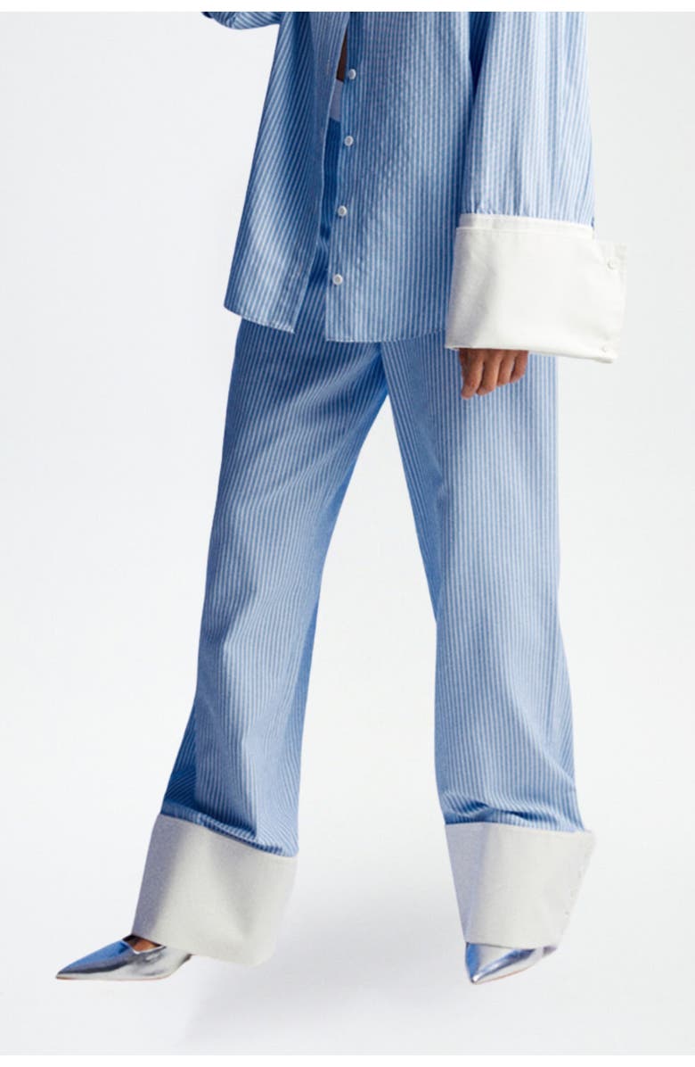 Nocturne High Waist Striped Pants, Main, color,