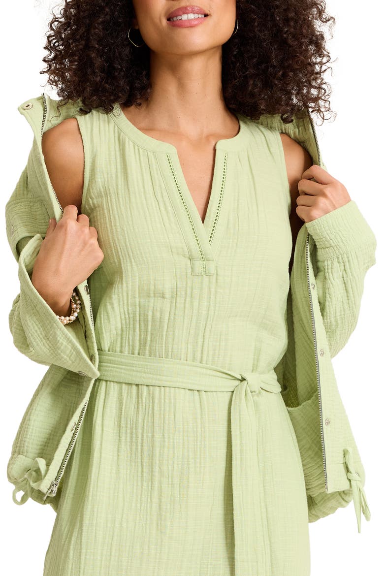 Sleeveless Cotton Gauze Midi Dress, Alternate, color, LIGHT ROSEMARY