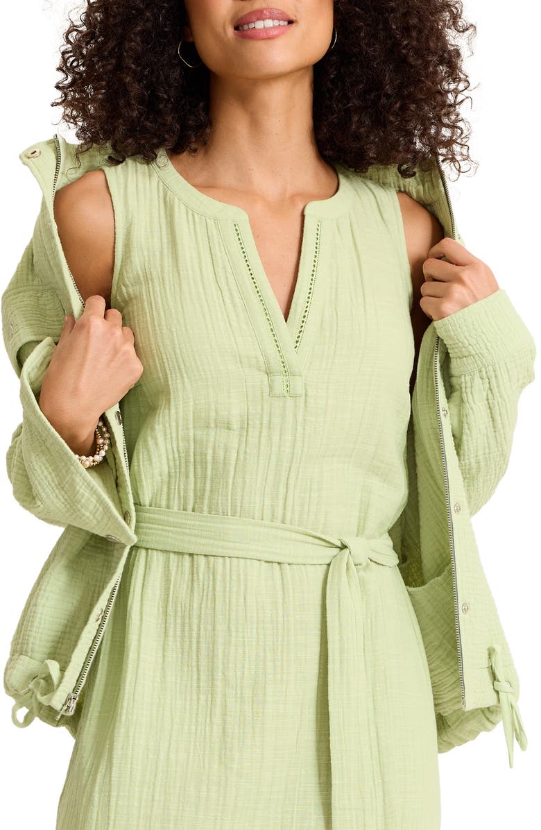 Tommy Bahama Sleeveless Cotton Gauze Midi Dress, Alternate, color, Light Rosemary