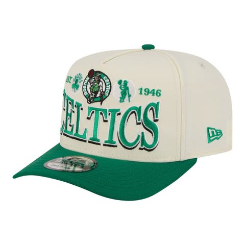 Men's New Era  Cream/Kelly Green Boston Celtics Stretched 2-Tone A-Frame 9FIFTY Adjustable Hat