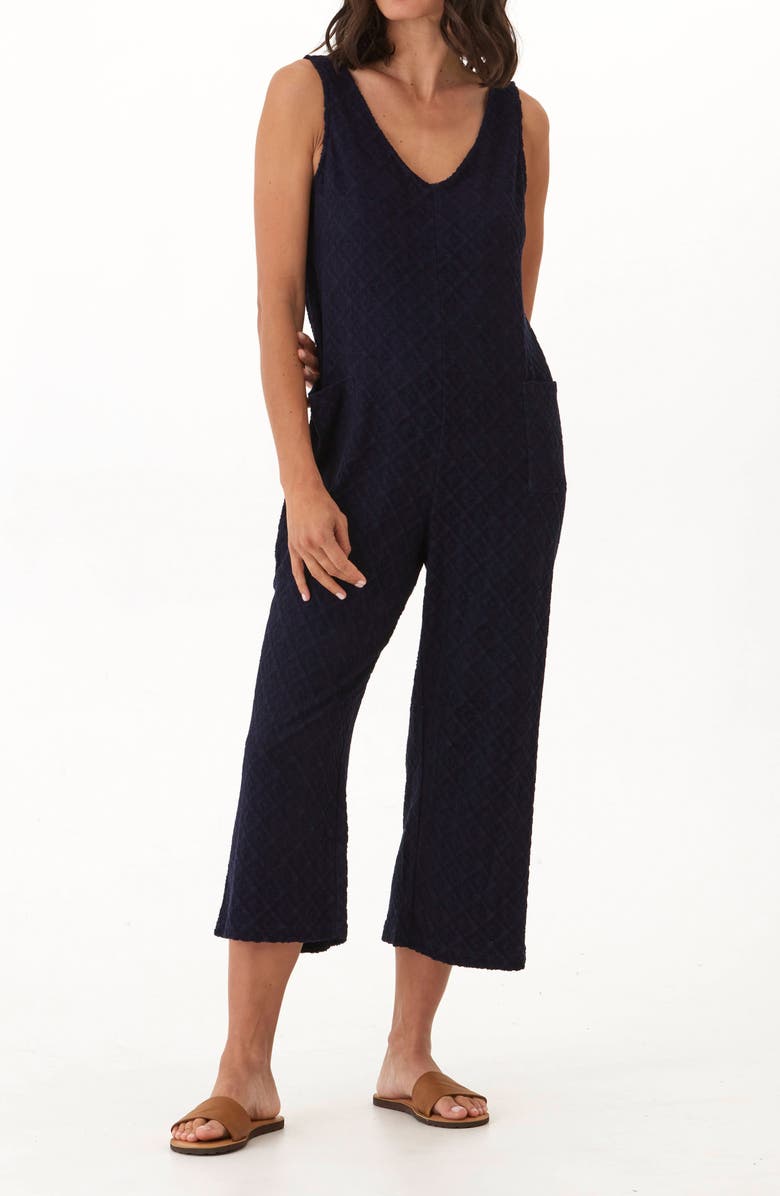 Threads 4 Thought Rainey Sleeveless Jacquard Terry Crop Jumpsuit, Main, color, 