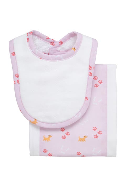 Print Drooler Bib & Burp Set