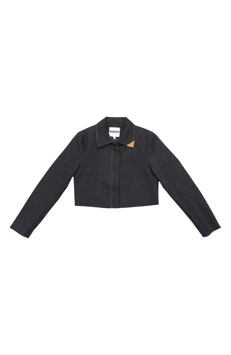 Bayeas Patrick Crop Denim Jacket, Alternate, color, Rinse Wash