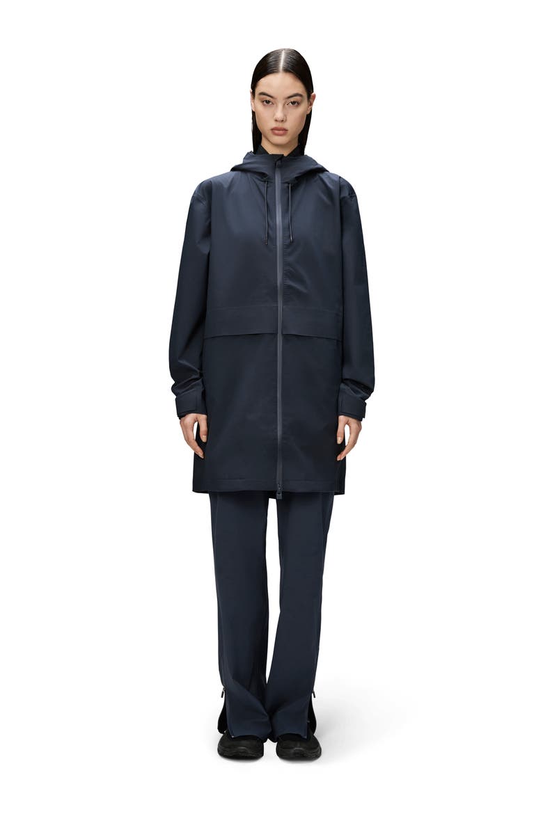 Suva Hardshell Hooded Long Rain Jacket, Alternate, color, NAVY