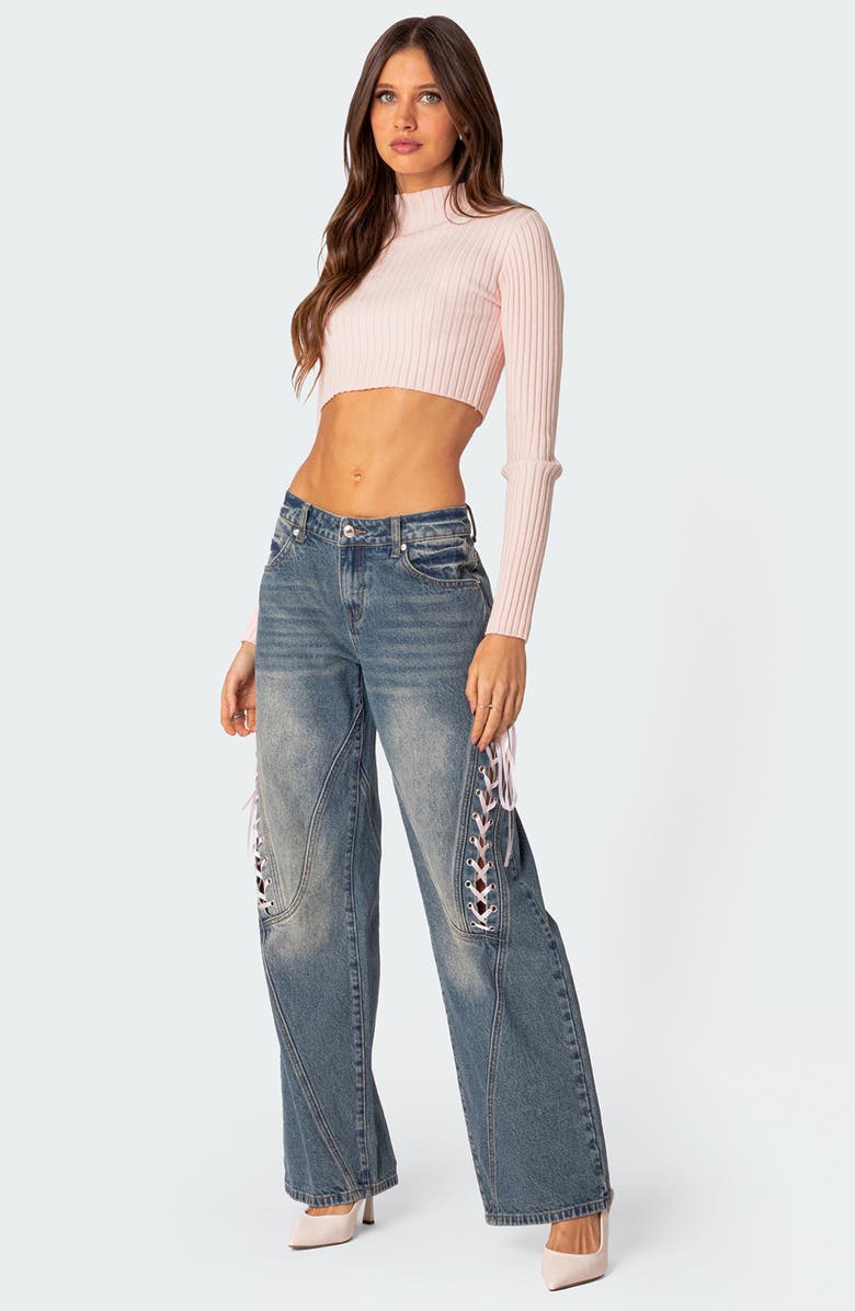 EDIKTED Dolly Rib Crop Sweater, Alternate, color, 