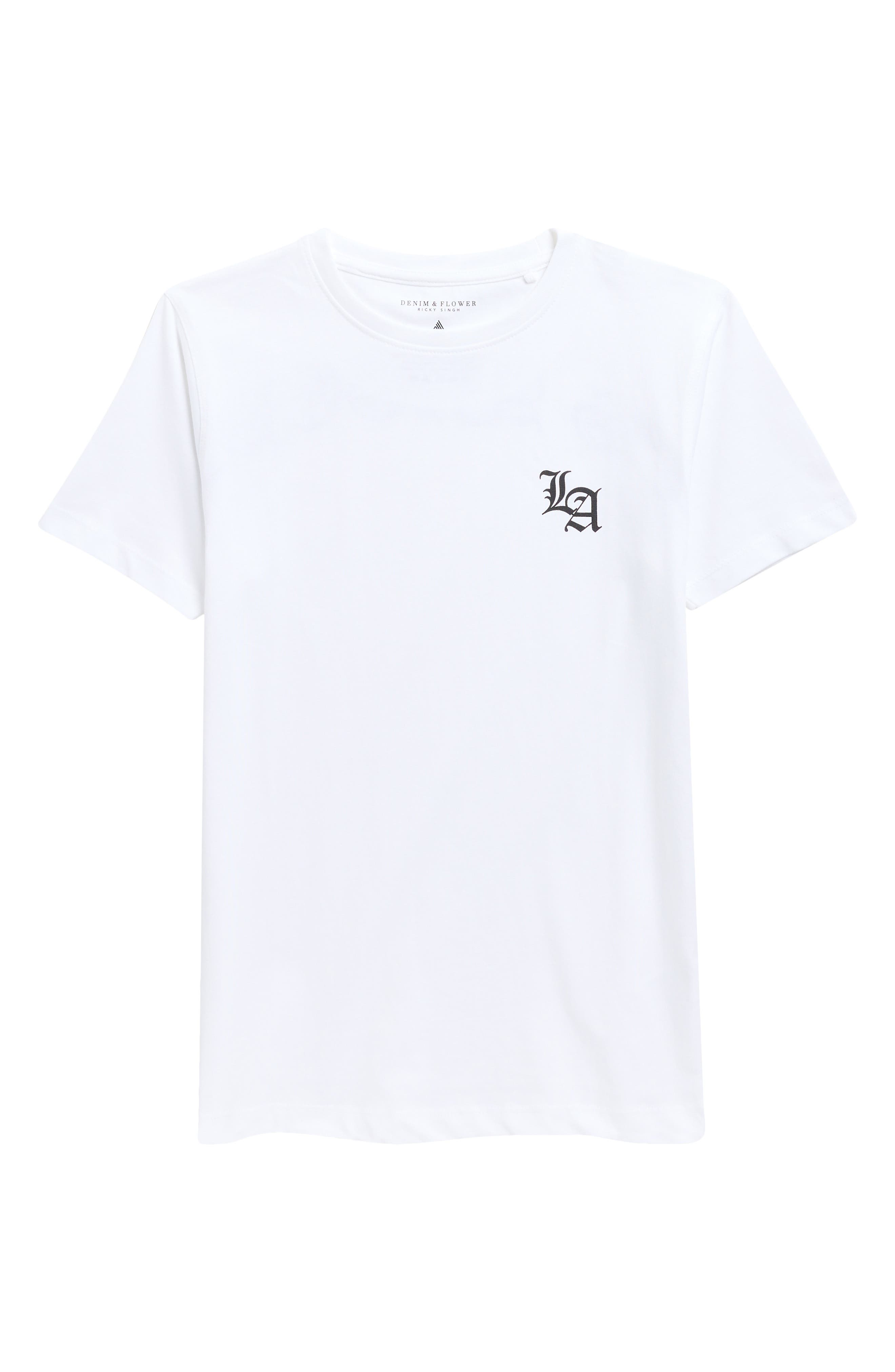 Denim And Flower Kids' Puff Print La Graphic T-shirt In White