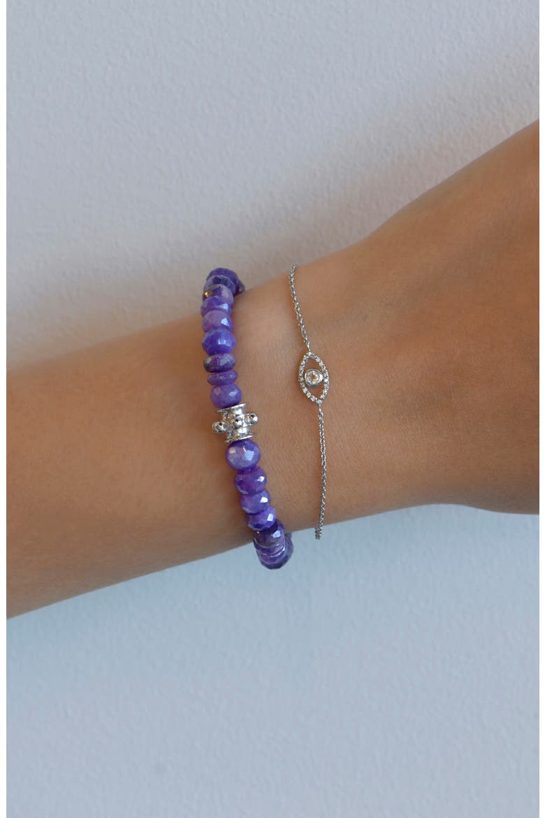 Classique Pavé Evil Eye Bracelet, Alternate, color, SILVER