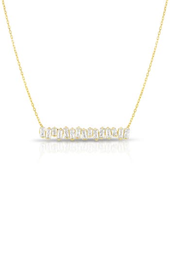 Sphera Milano Cz Bar Necklace In Gold