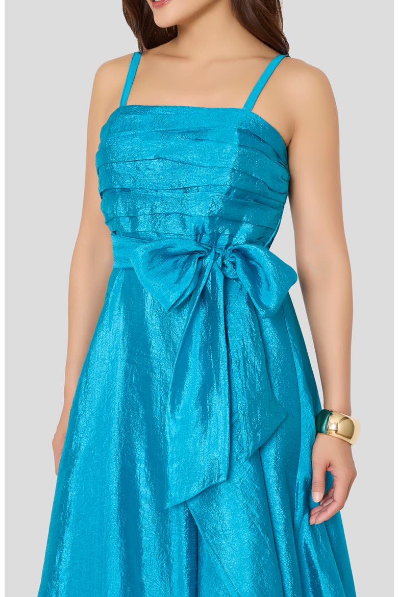 Ruched Metallic Sleeveless Gown, Alternate, color, BLUE JEWEL