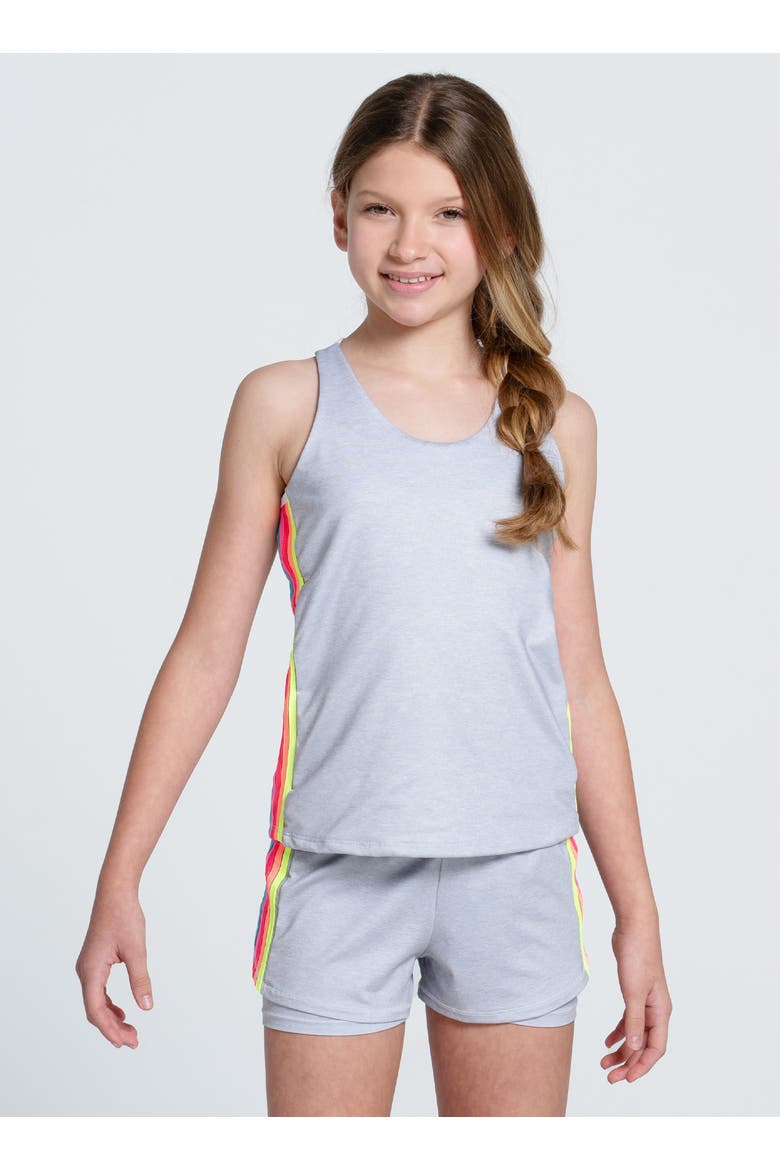 Prisma Stripe Tank, Alternate, color, Heather Grey