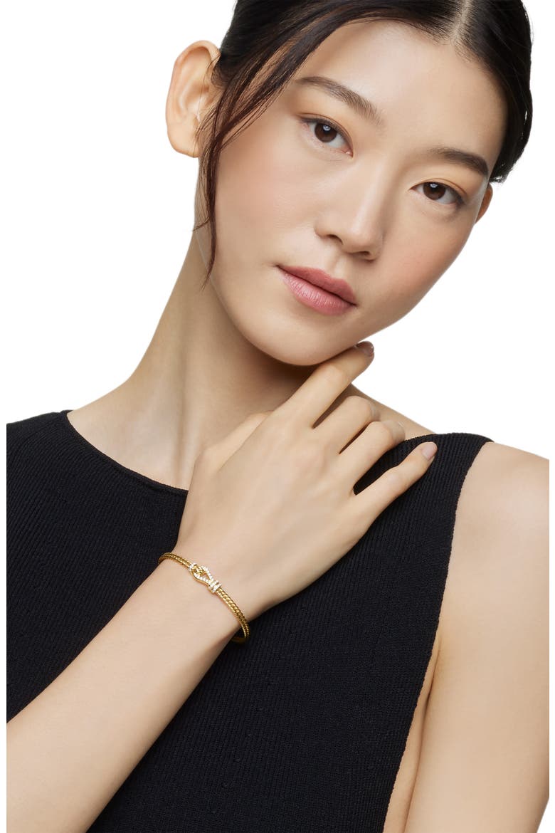 Thoroughbred Loop Bracelet in 18K Yellow Gold with Diamonds, 4.5mm, Alternate, color, 18K YELLOW GOLD