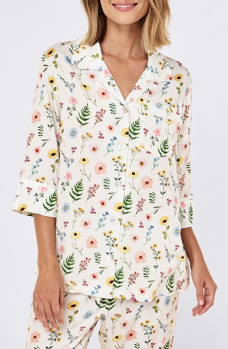 Papinelle Elodie Cotton Sateen Crop Pajamas, Alternate, color, 