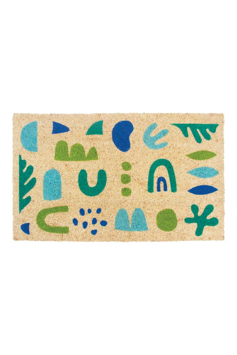 Sea Glass Coir Doormat, Main, color, GREEN