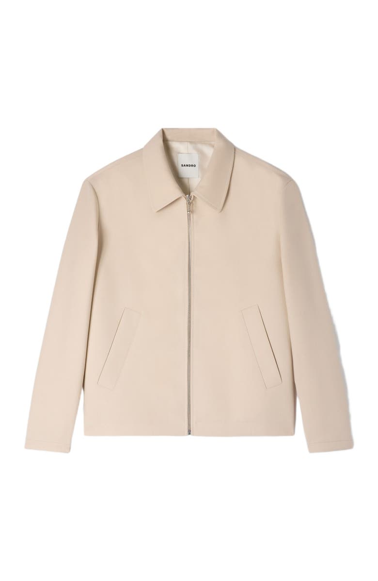SANDRO Zip-up jacket, Alternate, color, Beige