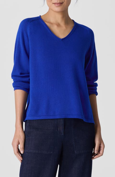 Saddle Stitch Organic Cotton Blend Sweater